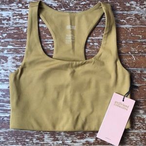 Girlfriend Collective RIB Paloma Racerback. Turmeric brown. XS.